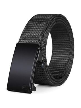 Mens nylon ratchet belt adjustable webbing no holes casual tactical fit